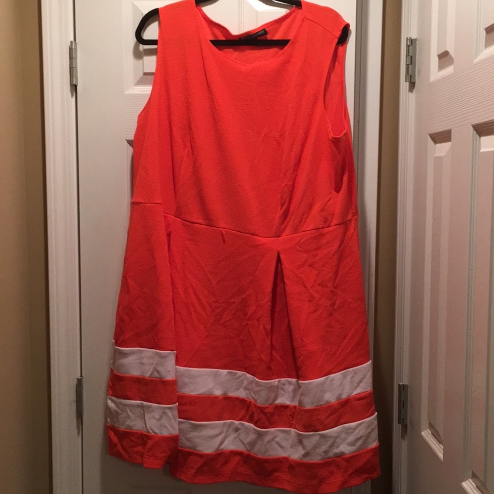 Orange and white Karin Stevens dress